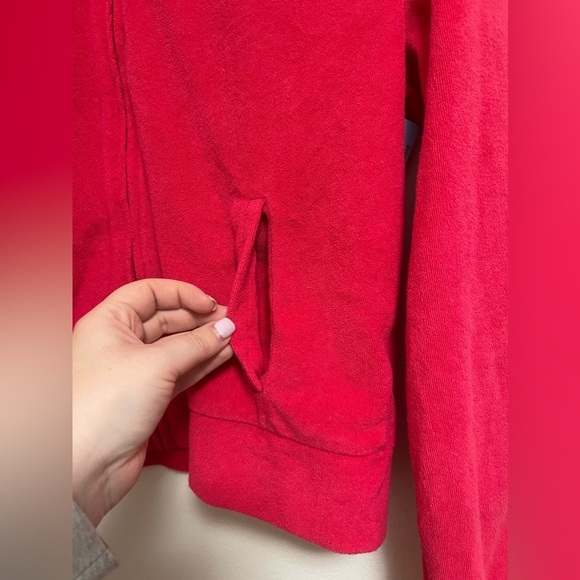Juicy Couture- Women’s Terry Cloth Zip Up Jacket - Pink/Red - Size L - Picture 5 of 6
